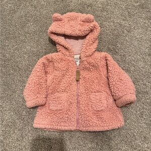 3 month baby girl winter coat fuzzy pink